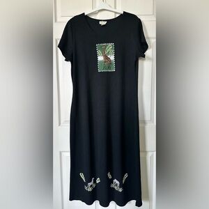 Hypnotic Vintage Black Safari Print Maxi Dress Size 3X